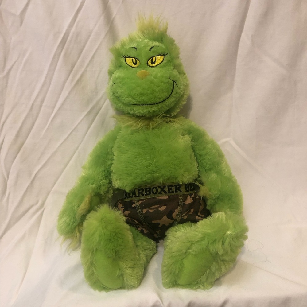 The Grinch 20” Build A Bear 2015 Wearing Joe Boxer Shorts also from BAB .